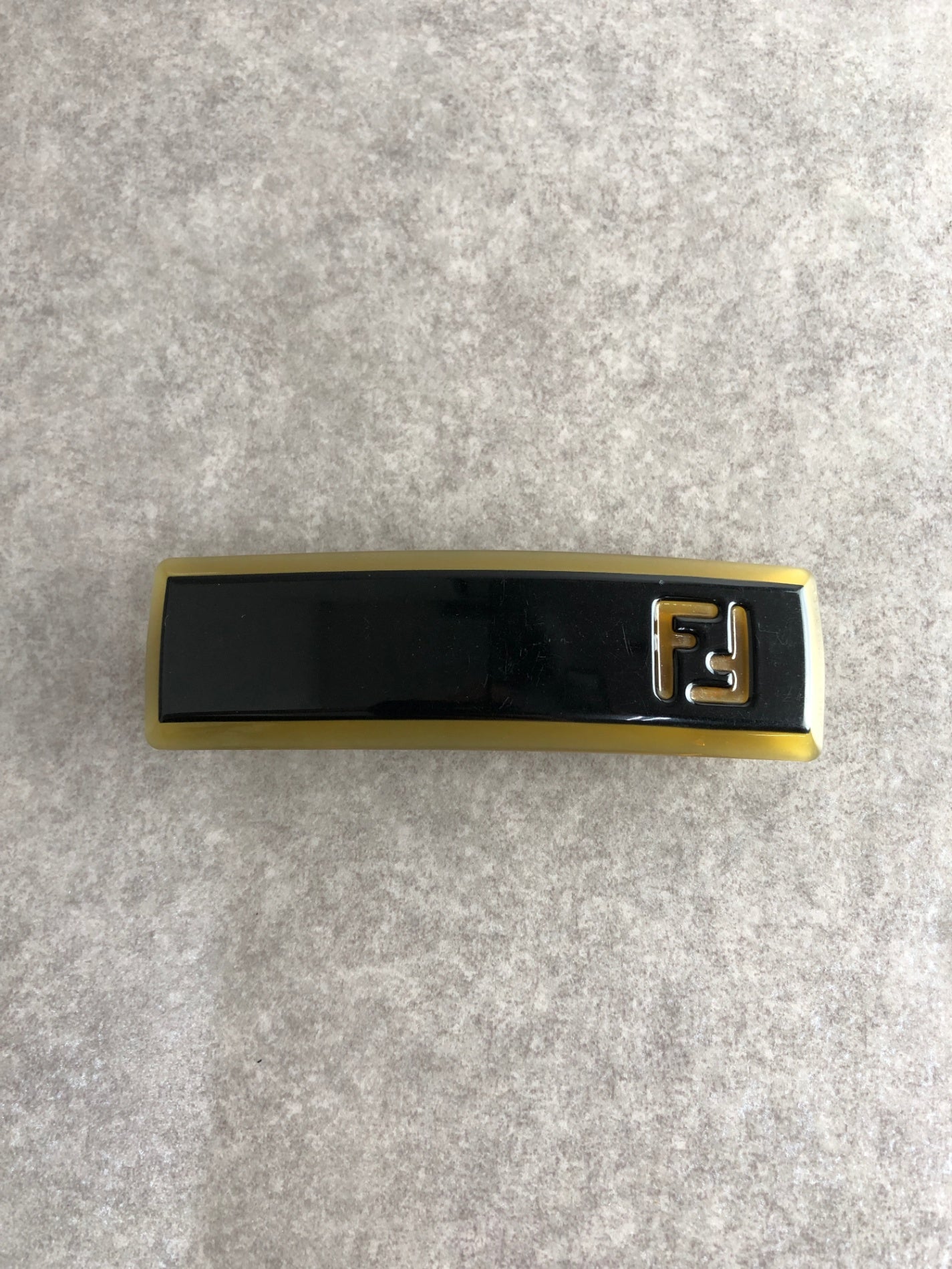 FENDI Logo Barrette Brown×Black Vintage wdydr8
