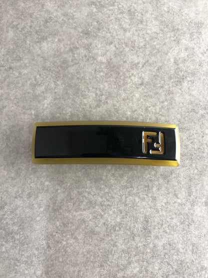 FENDI Logo Barrette Brown×Black Vintage wdydr8