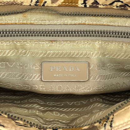 PRADA Front Buckle Shoulder bag White×Brown Vintage z5zzj2