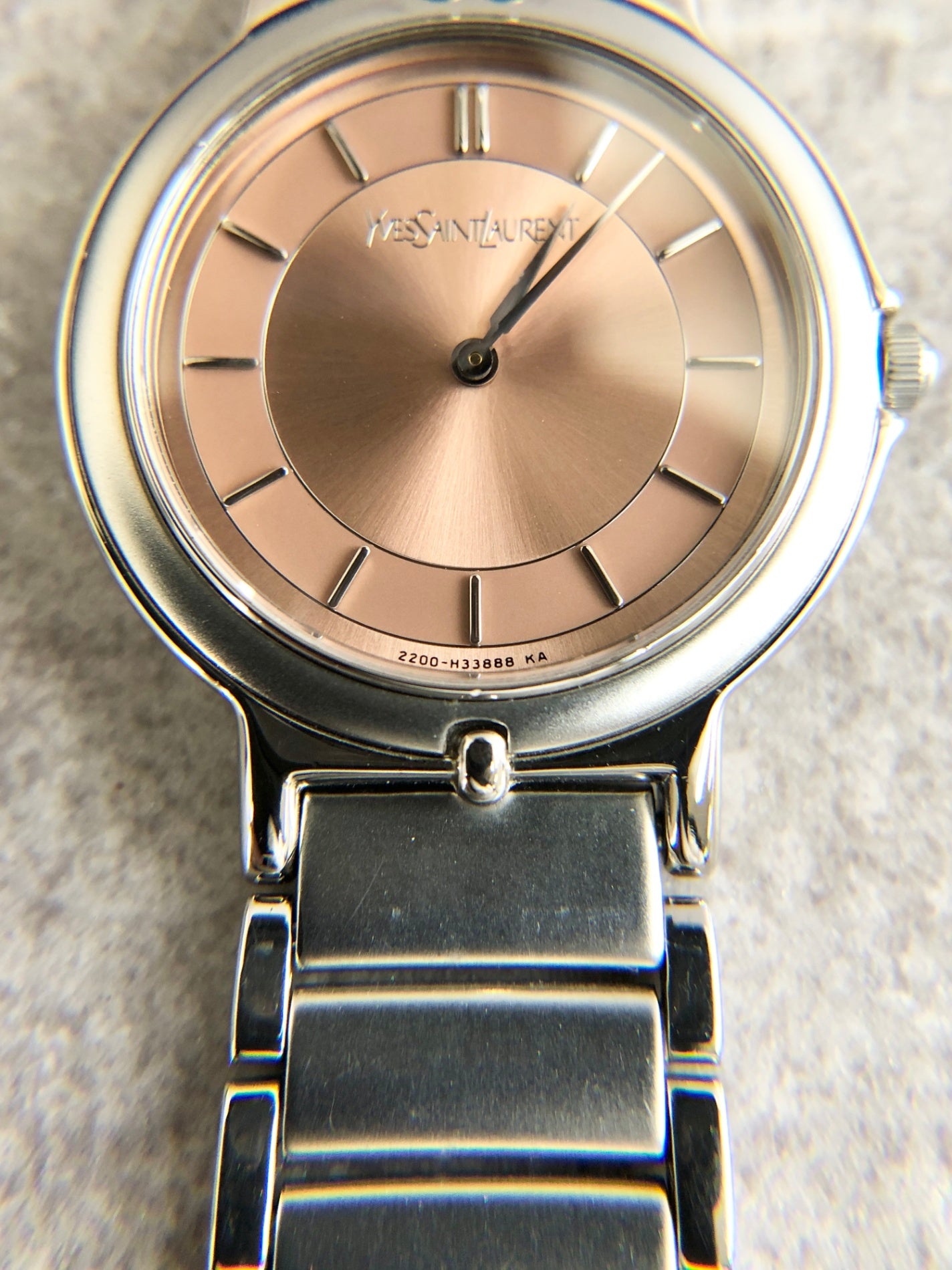 Yves Saint Laurent Quartz Watch Silver×Gold 2200-H19977 TA Vintage