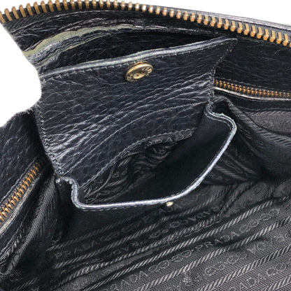 PRADA Triangle Logo Front Pocket Totebag Black Vintage 8vzd5r