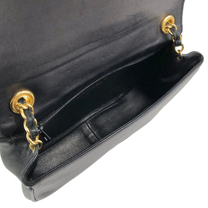 CHANEL Coco Mark Chain Shoulder bag Black Vintage jtk3dw