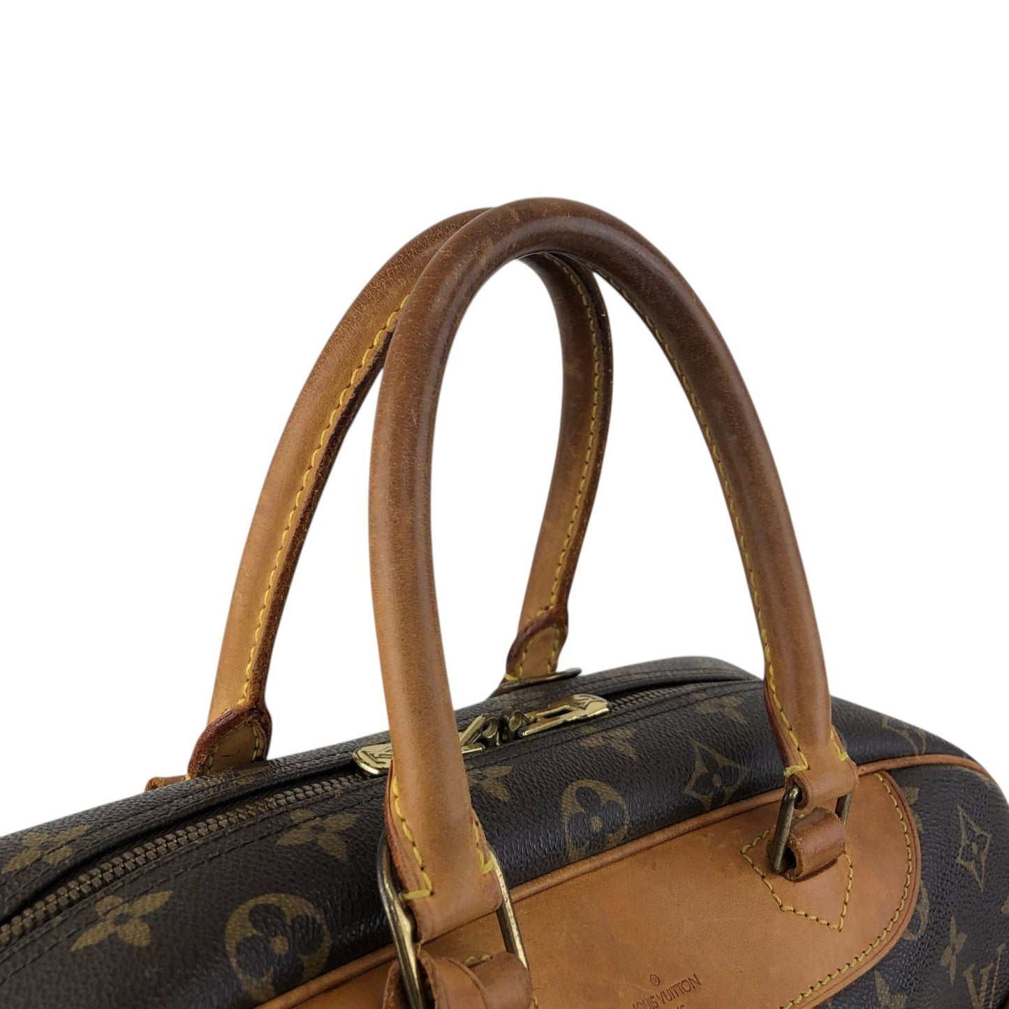 LOUIS VUITTON Monogram Handbag Brown Vintage bwp3ix