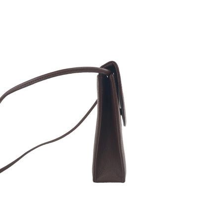 Yves Saint Laurent YSL Logo Leather Two-way Handbag Shoulder bag Brown Vintage 4de6fu