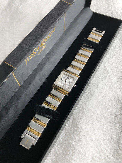 Yves Saint Laurent Quartz Watch Silver Vintage 4625-E68621 TA b22nty