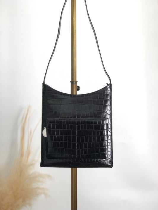 Salvatore Ferragamo Gancini Shoulder bag Black Vintage gpf38m