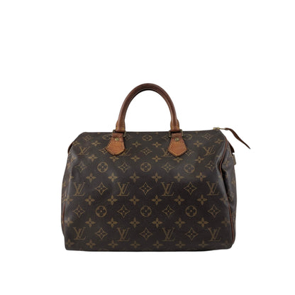 LOUIS VUITTON Monogram Handbag  Boston bag Brown Vintage 46eajv