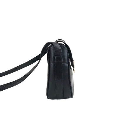 CELINE Horse Bit Shoulder bag Black Vintage essf4n