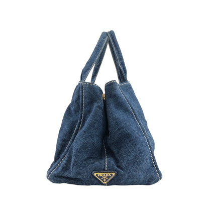 PRADA Canapa Handbag Indigo Vintage t35cnj