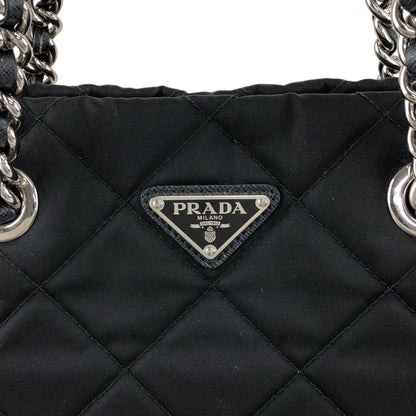 PRADA Triangle Logo Handbag Chain Shoulder bag Black 1BG740 Vintage vfbw8x