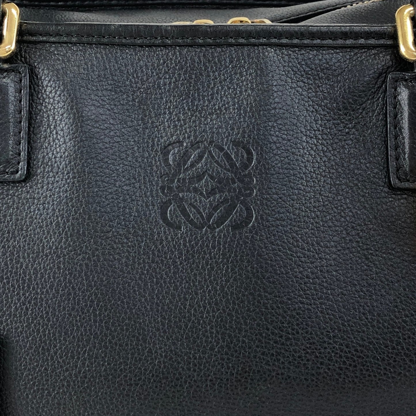 LOEWE Amazona Anagram Small Boston bag Handbag Black Vintage 8itnhz