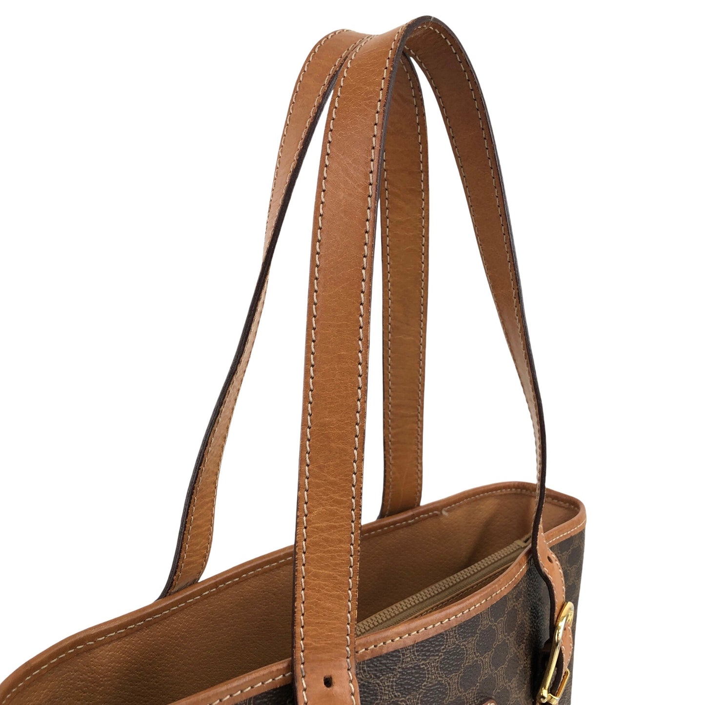 CELINE Macadam  Blason Handbag Totebag Brown Vintage 6gr8j7