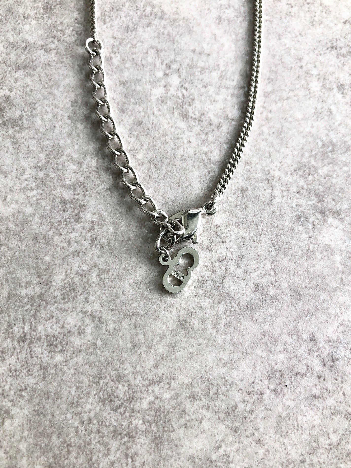 Christian Dior Dior Logo Necklace Silver Vintage kaxt7k