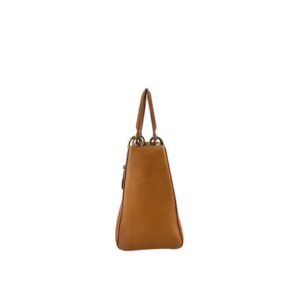 Christian Dior Lady Dior Charm Handbag Brown Vintage 5f6z3d