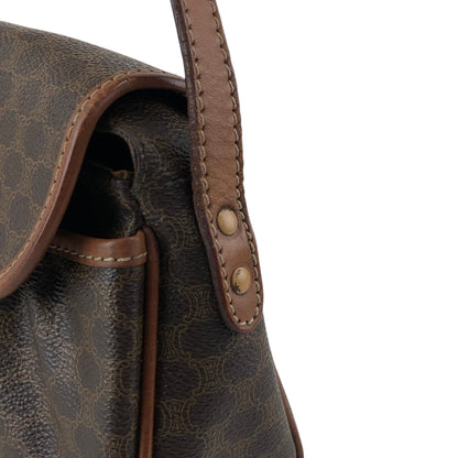 CELINE Macadam Front Buckle Shoulder bag Brown Vintage hkdpre