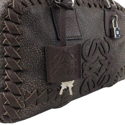 LOEWE Amazona28 Anagram Handbag Boston bag Brown Vintage rd4izx