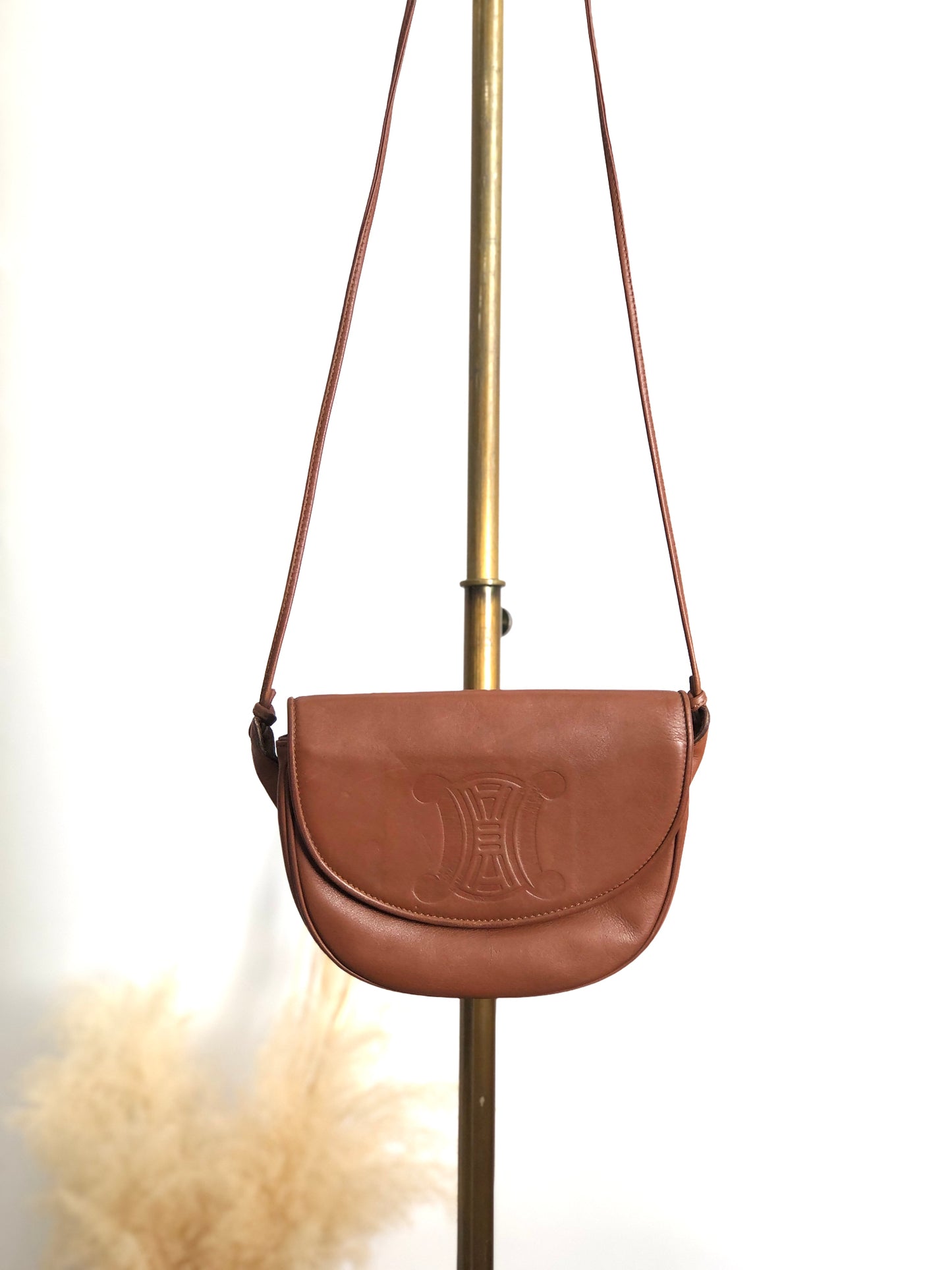 CELINE Blason Round Shoulder bag Brown Vintage krviby