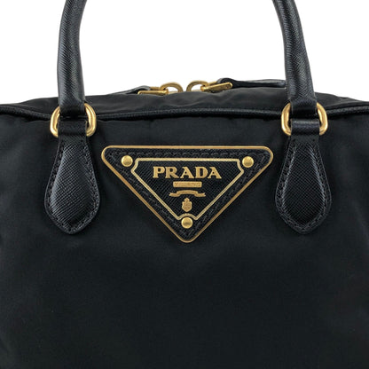 PRADA Triangle Logo Two-way Small Boston bag Shoulder bag Black Vintage 8z5ju7