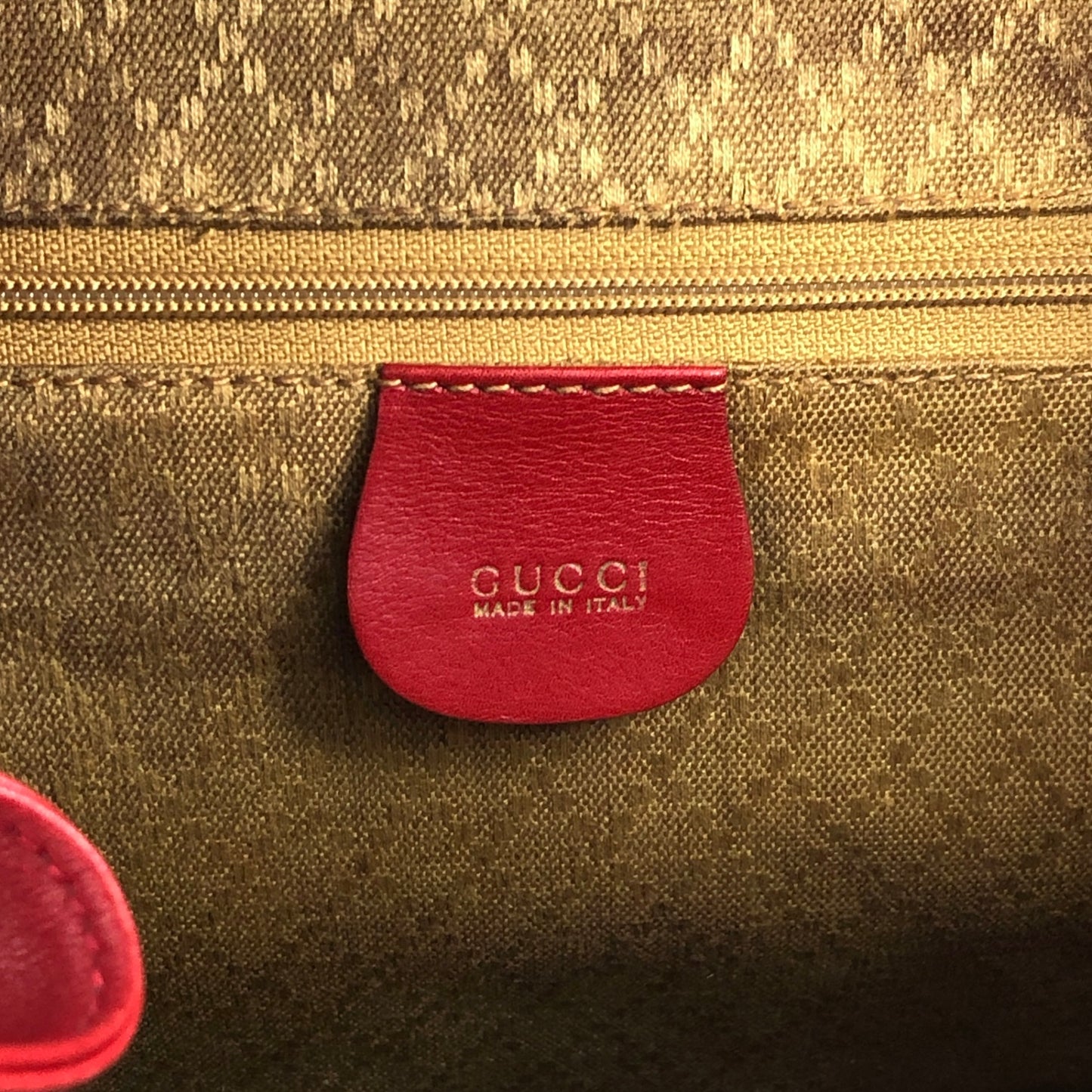 GUCCI Bamboo Double Pocket Backpack Red Vintage 3pzj72