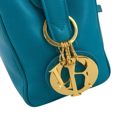 Christian Dior CD Logo Charm Crossbody Shoulder bag Blue Vintage faf6r2