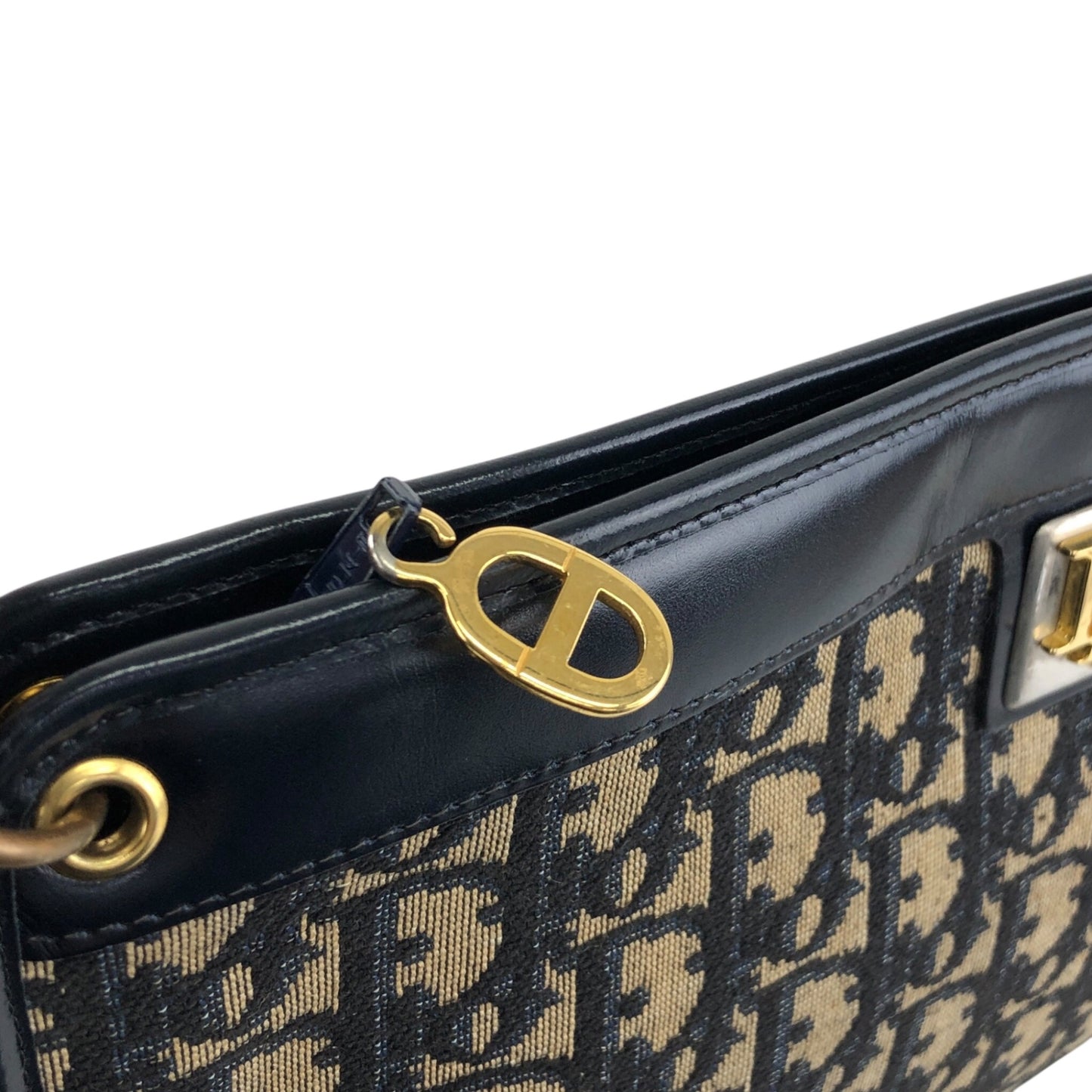 Christian Dior Trotter Shoulder bag Navy Vintage 57rizh