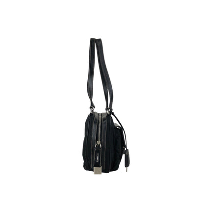 PRADA Triangle Logo Handbag Shoulder bag Black Vintage ntuyze