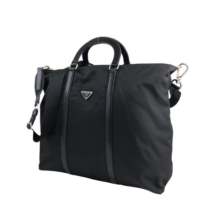 PRADA Tessuto Triangle Logo Two-way Handbag Shoulder bag Black Vintage 382dsw