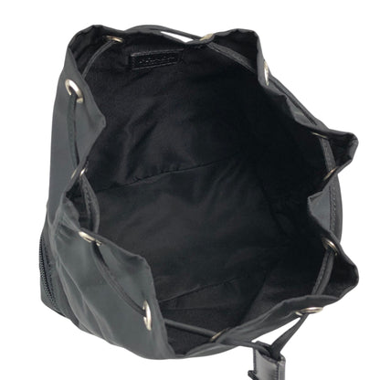 PRADA Tessuto Triangle Logo Drawstring Small Handbag Black Vintage bebvsv