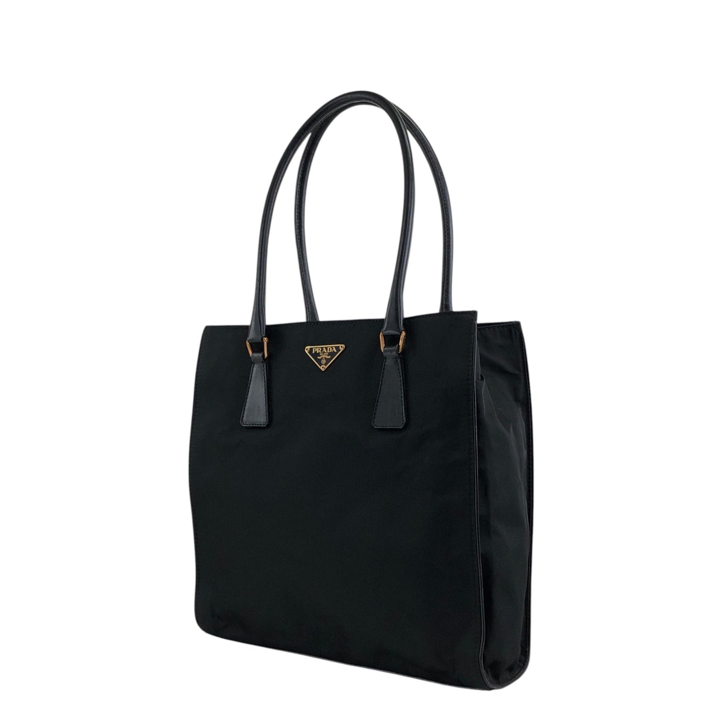 PRADA Tessuto Triangle Logo Totebag Black Vintage xs7v7s