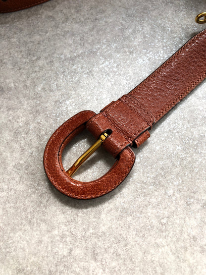 GUCCI Bamboo Belt Brown Vintage ybzhs2