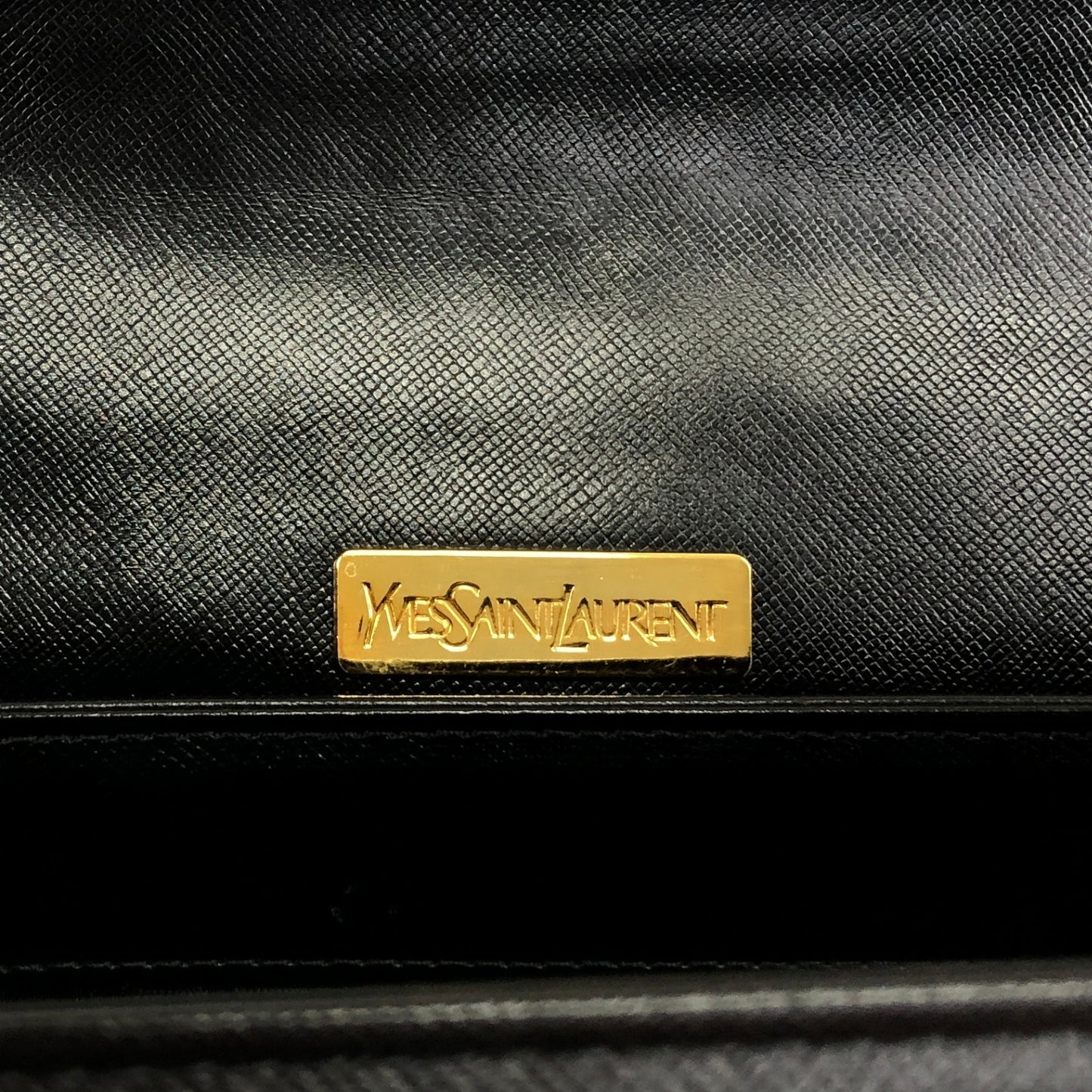 Yves Saint Laurent YSL Logo Shoulder bag Black Vintage bscs8w