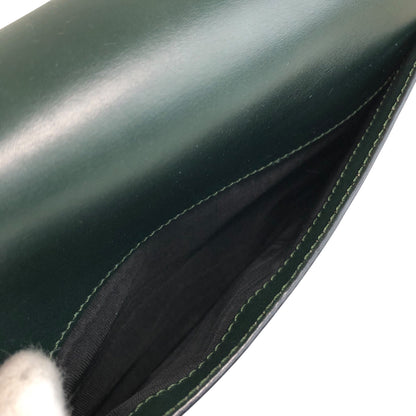 CELINE Front Buckle Handbag Dark Green Vintage c2gxe7