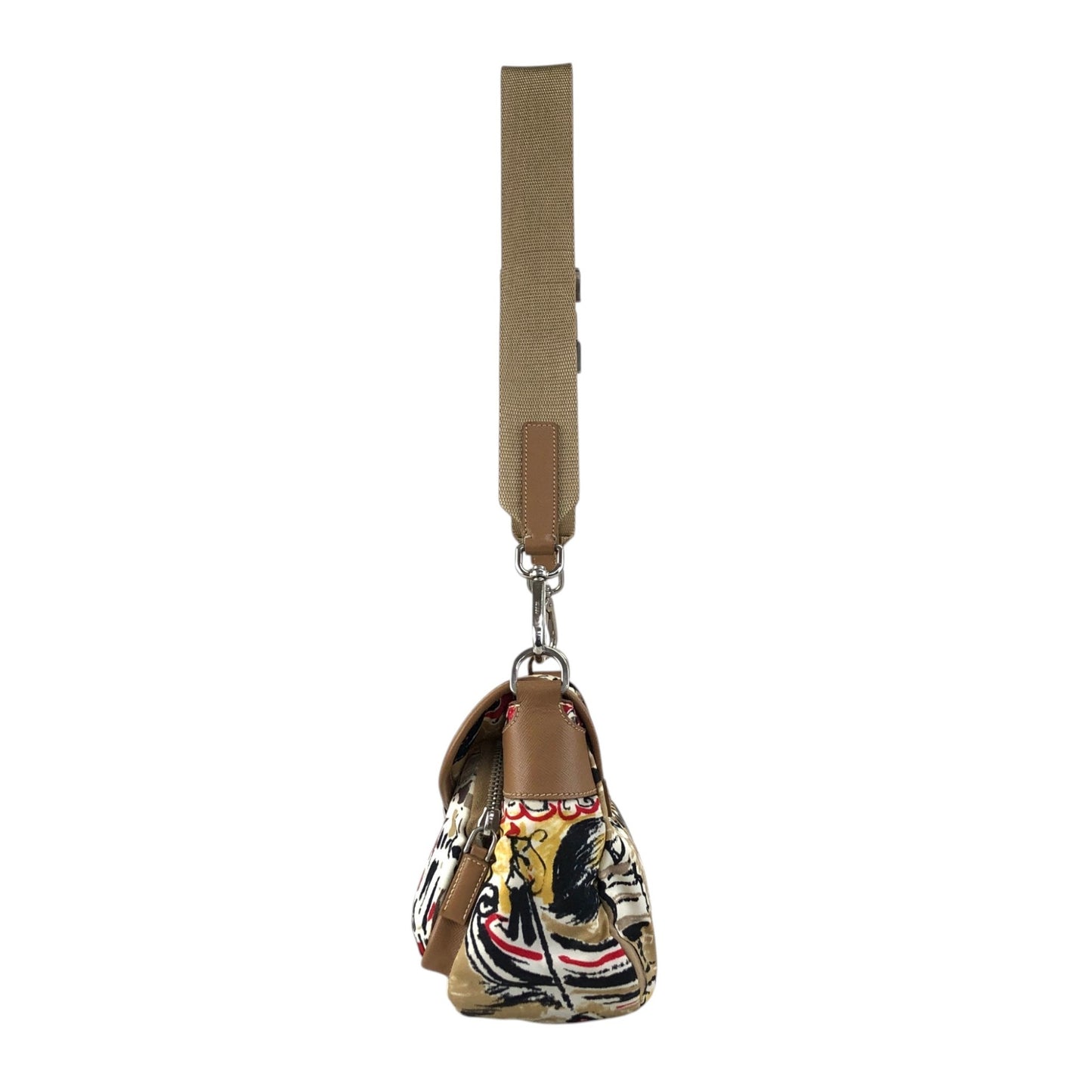 PRADA Front Buckle Shoulder bag White×Brown Vintage z5zzj2