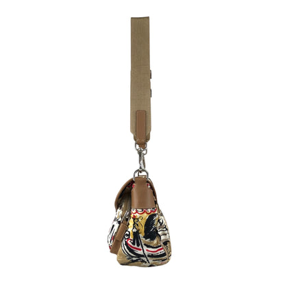 PRADA Front Buckle Shoulder bag White×Brown Vintage z5zzj2