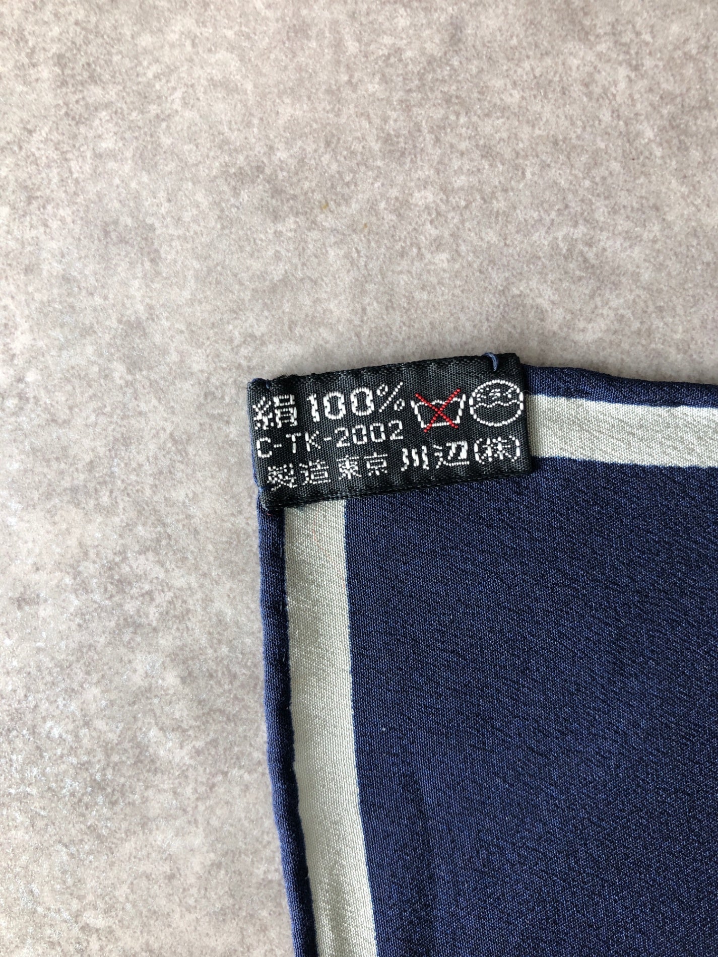 Yves Saint Laurent Silk Scarf Navy Vintage xkev6e