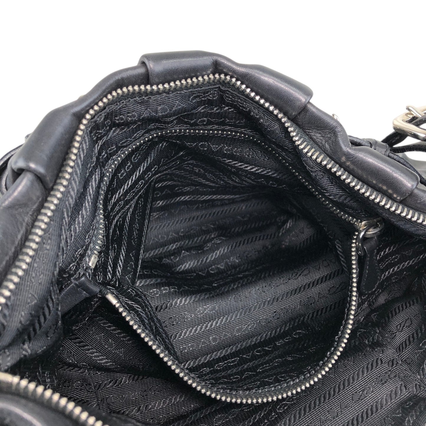 PRADA Logo Shoulder bag Black Vintage en8d2i