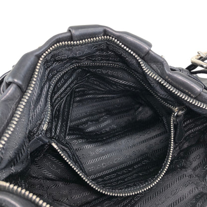 PRADA Logo Shoulder bag Black Vintage en8d2i