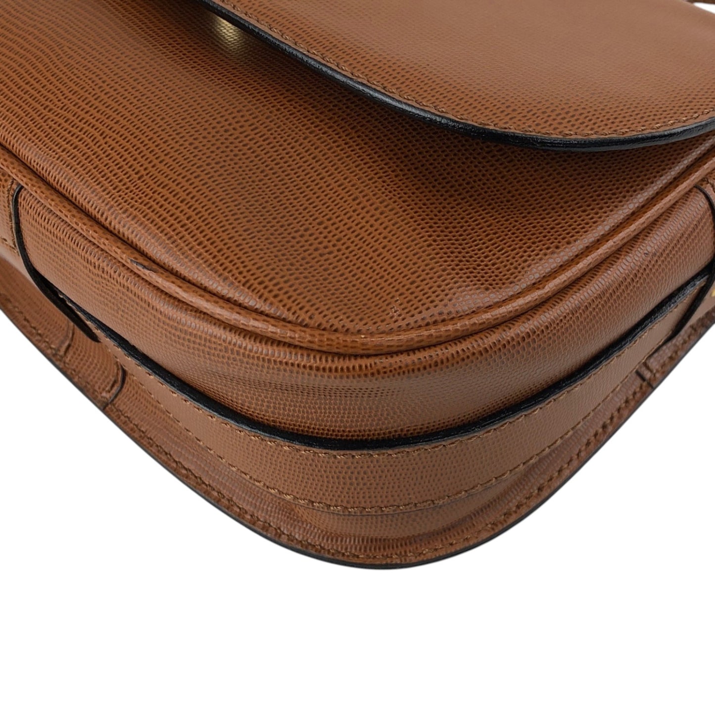 CELINE Circle Logo Shoulder bag Brown Vintage p88a4y