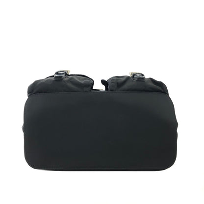 PRADA Triangle Logo Nylon Backpack Black Vintage hfi7ks