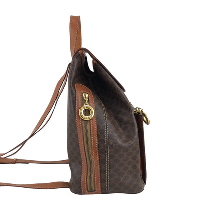 CELINE Macadam 圓形標誌吊飾背包棕色復古 idh7rg