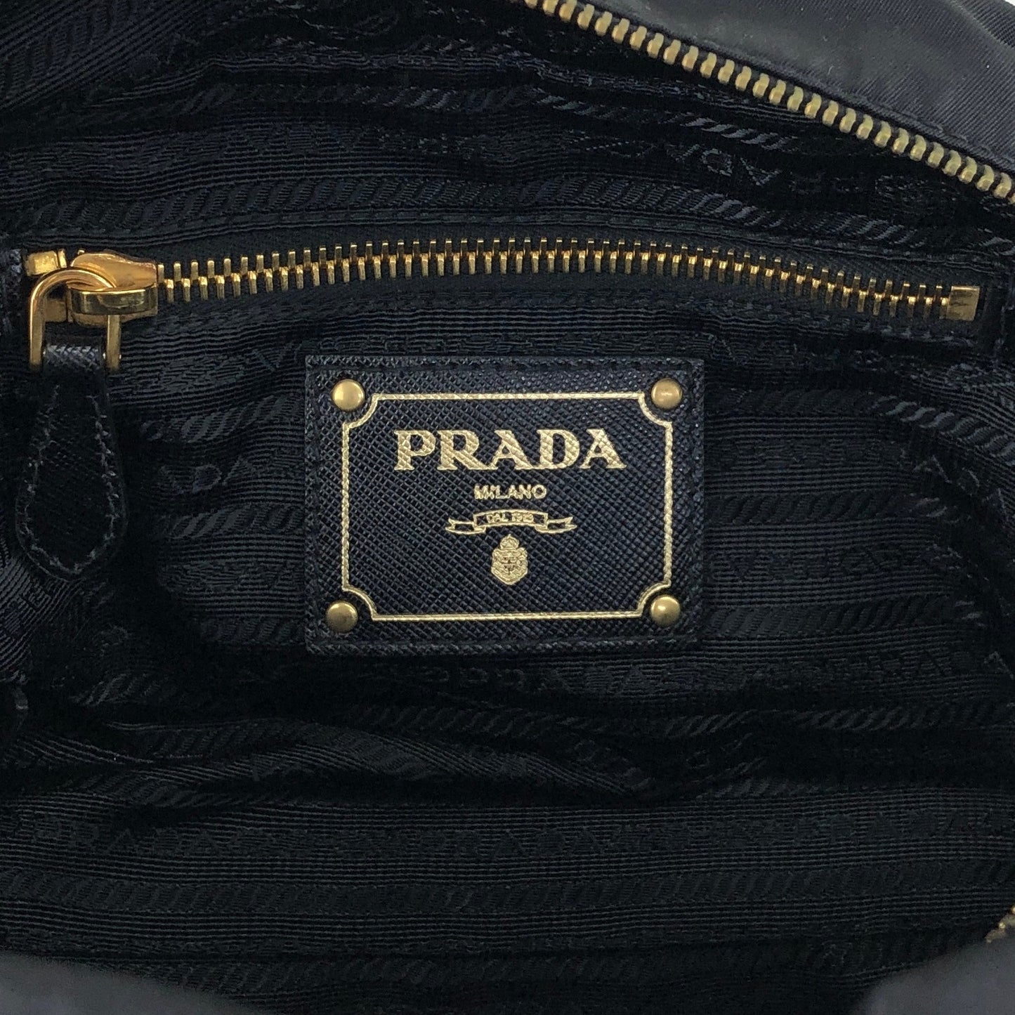 PRADA Triangle Logo Two-way Small Boston bag Shoulder bag Black Vintage 8z5ju7