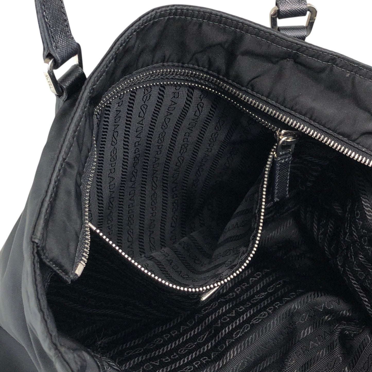 PRADA Tessuto Triangle Logo Totebag Black Vintage 8caxp5