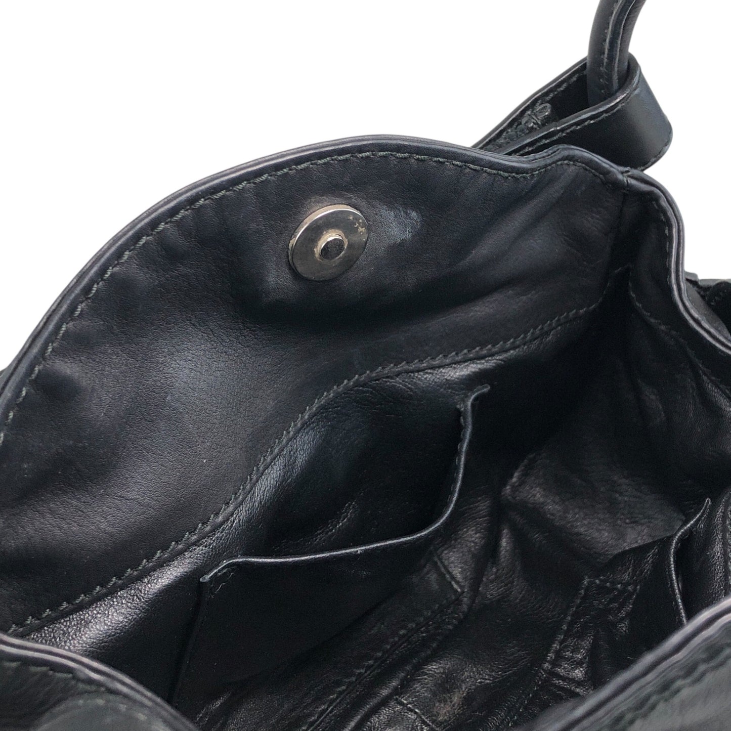 Christian Dior Cannage Round Shoulder bag Black Vintage kb2urx