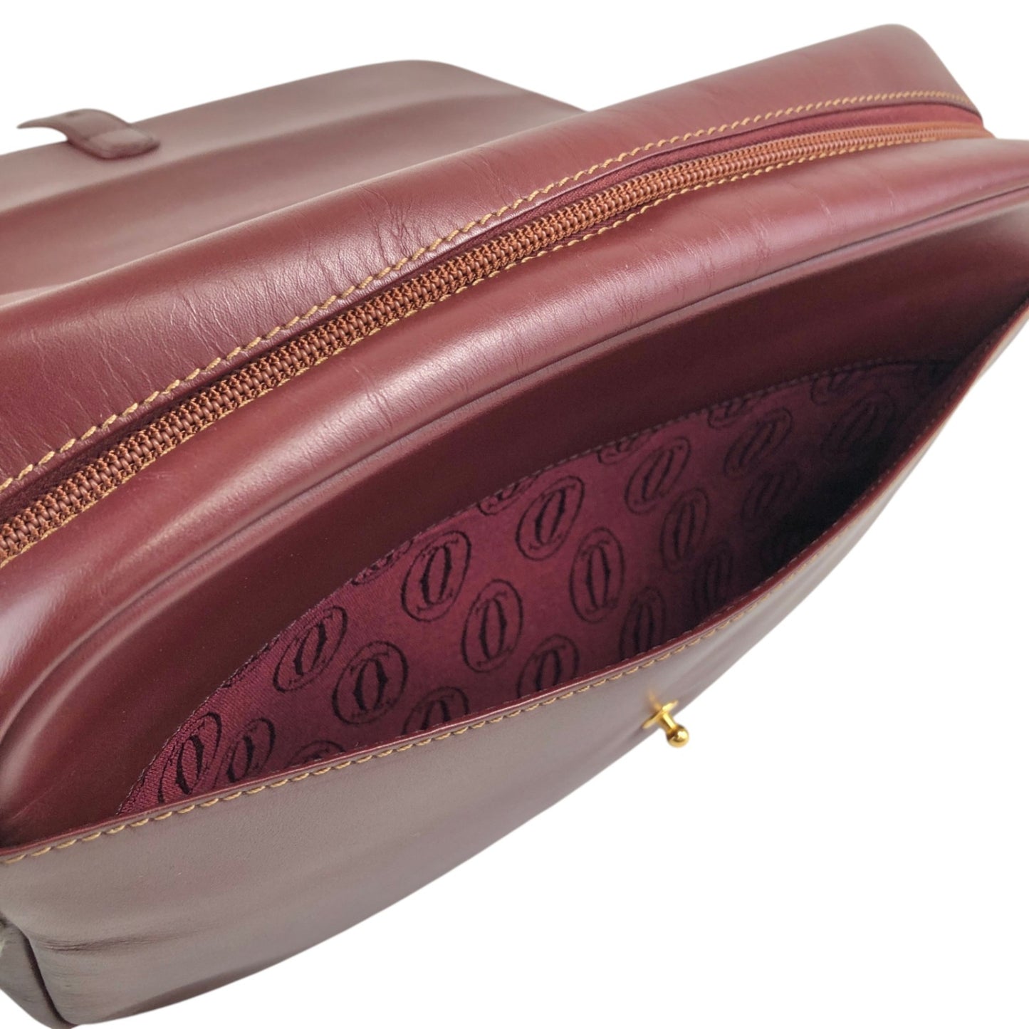 Cartier Logo Embossed Shoulder bag Bordeaux Vintage dwdxvx