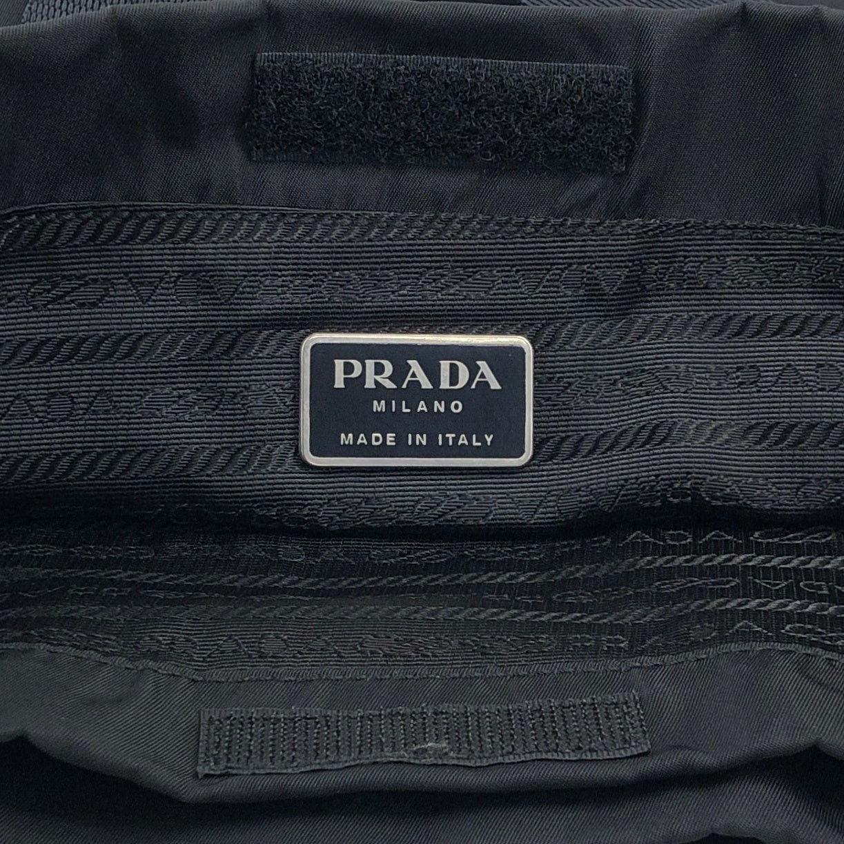 PRADA Tessuto Triangle Logo Totebag Black Vintage cxjc8u
