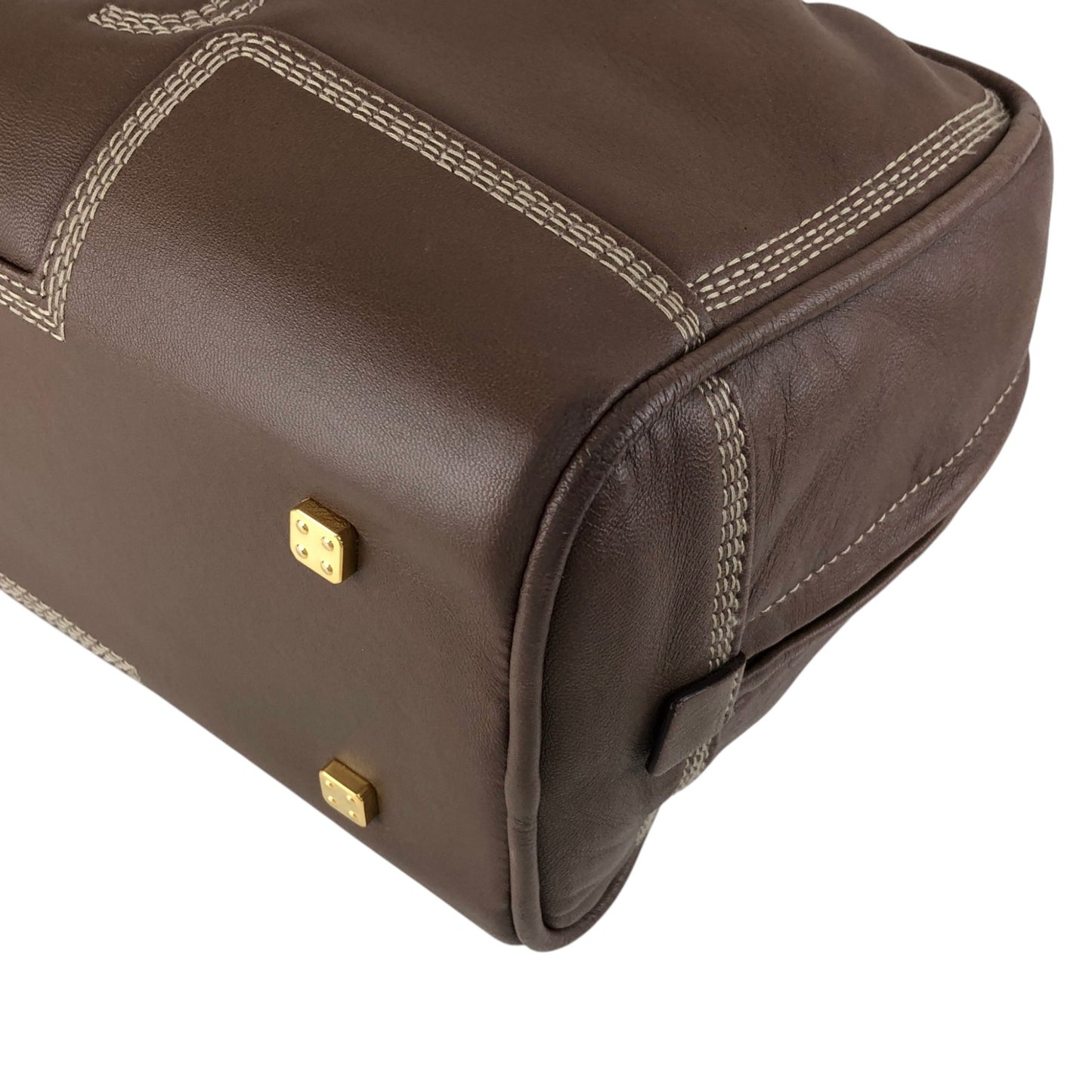 LOEWE Amazona28 Anagram Handbag Boston bag Brown Vintage f75cvh