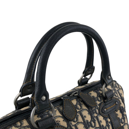 Christian Dior Trotter Small Boston bag Handbag Navy Vintage yrrvj3