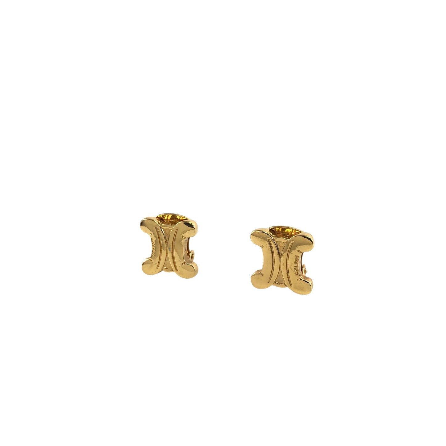 CELINE Triomphe Earrings Gold Vintage x2tnrv