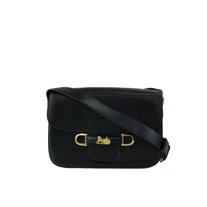 CELINE Horse Carriage Shoulder bag Black Vintage gec7v4