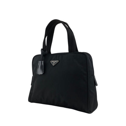 PRADA Tessuto Triangle Logo Handbag Black Vintage 47smar